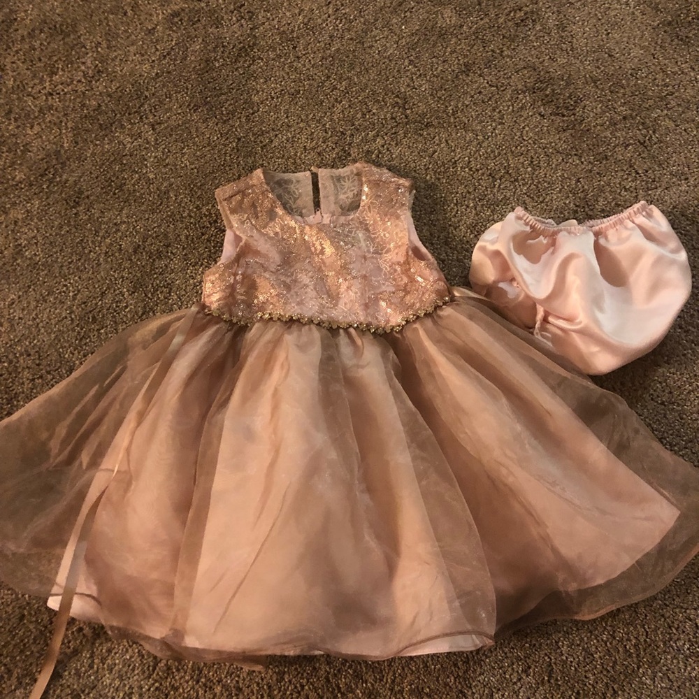 Baby Girls Rose Gold Dress Size 18 months